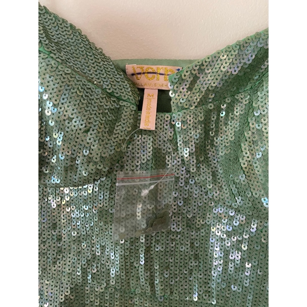 Anthropologie Green Sequin Midi Dress - Picture 9 of 10